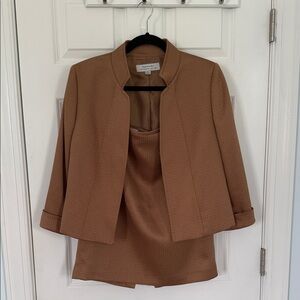 Tahari Women's Brown Blazer and Dress Set